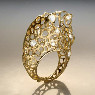 Ethereal Ring 18K gold with Diamonds