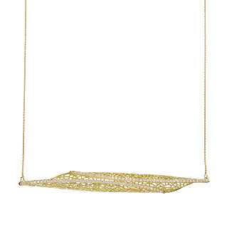 Golden Neem horizontal Necklace 18k Gold packshot
