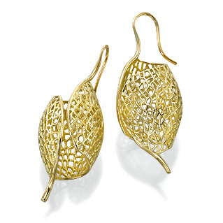 Golden Neem sphere Earrings 18k Gold packshot