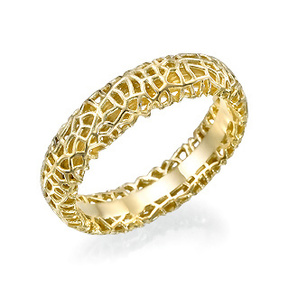 Golden Neem Wedding Ring, 18k Gold, Packshot