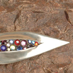 Lapel Brooch, Stone from stones, 925 Silver Hand made by Dana Bloom