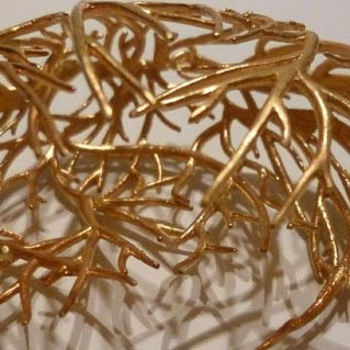Detailed Roots 14k Gold Earrings by Dana Bloom